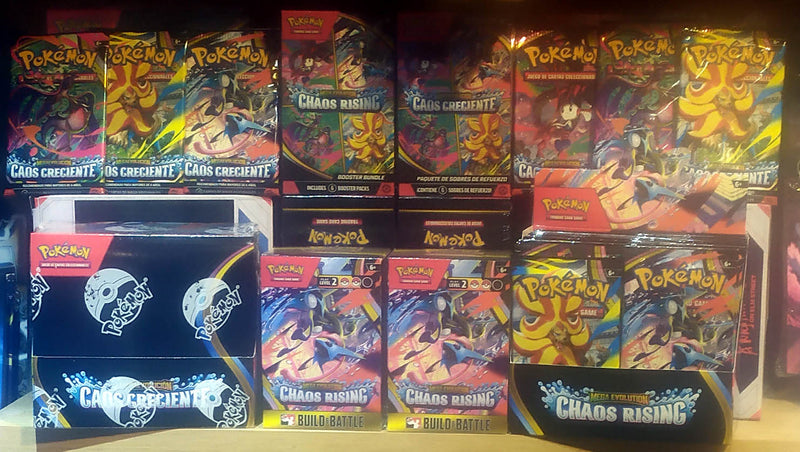 Pokémon trading cards and boxed sets displayed together