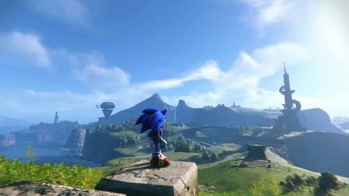 Sonic running across Kronos Island in Sonic Frontiers — SEGA, CC BY 3.0 via Wikimedia Commons