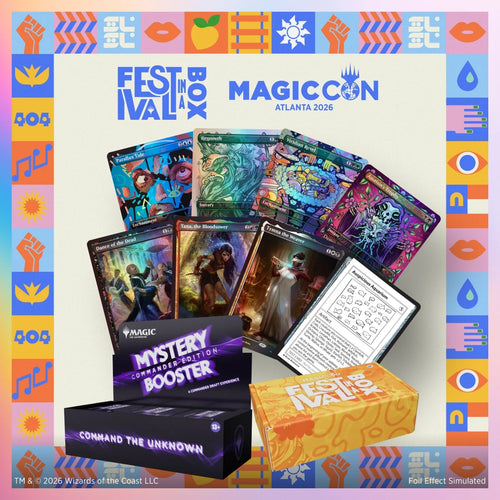 Festival in a Box: Atlanta 2026 bundle with Mystery Booster Commander Edition, Secret Gallery cards and promos — official Wizards of the Coast image