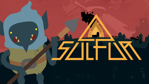 SULFUR 1.0 promotional artwork from Perfect Random press kit featuring the game's stylized logo and character
