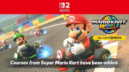 Official Nintendo promotional image for Mario Kart World Version 1.8.0 update