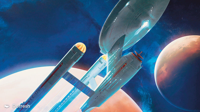 Official Magic The Gathering Star Trek promotional Enterprise spacecraft illustration by Dofresh