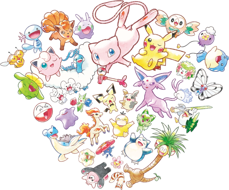 Official Pokémon 30th anniversary artwork featuring Pikachu, Mew and other Pokémon