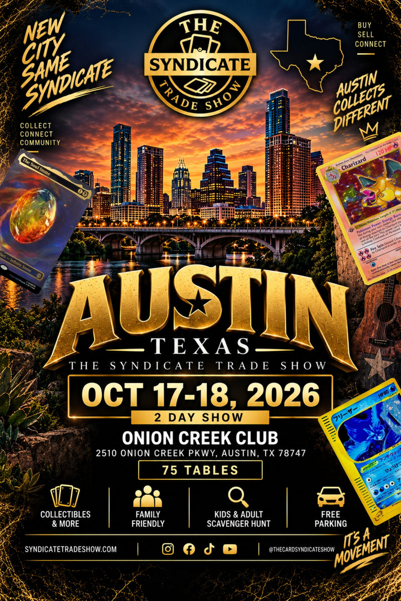 Official Austin Syndicate Trade Show flyer for October 17-18 2026 at Onion Creek Club
