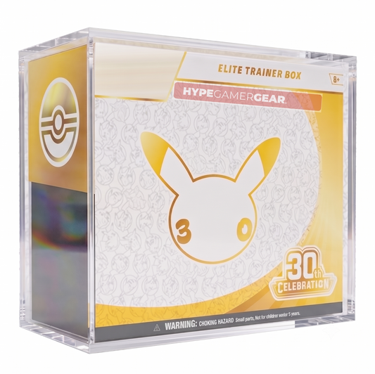 ETB Acrylic Case Fits Pokémon Elite Trainer Boxes | Premium 5.5mm Magnetic Display Case | 99.8% UV Protection | Crystal Clear Acrylic