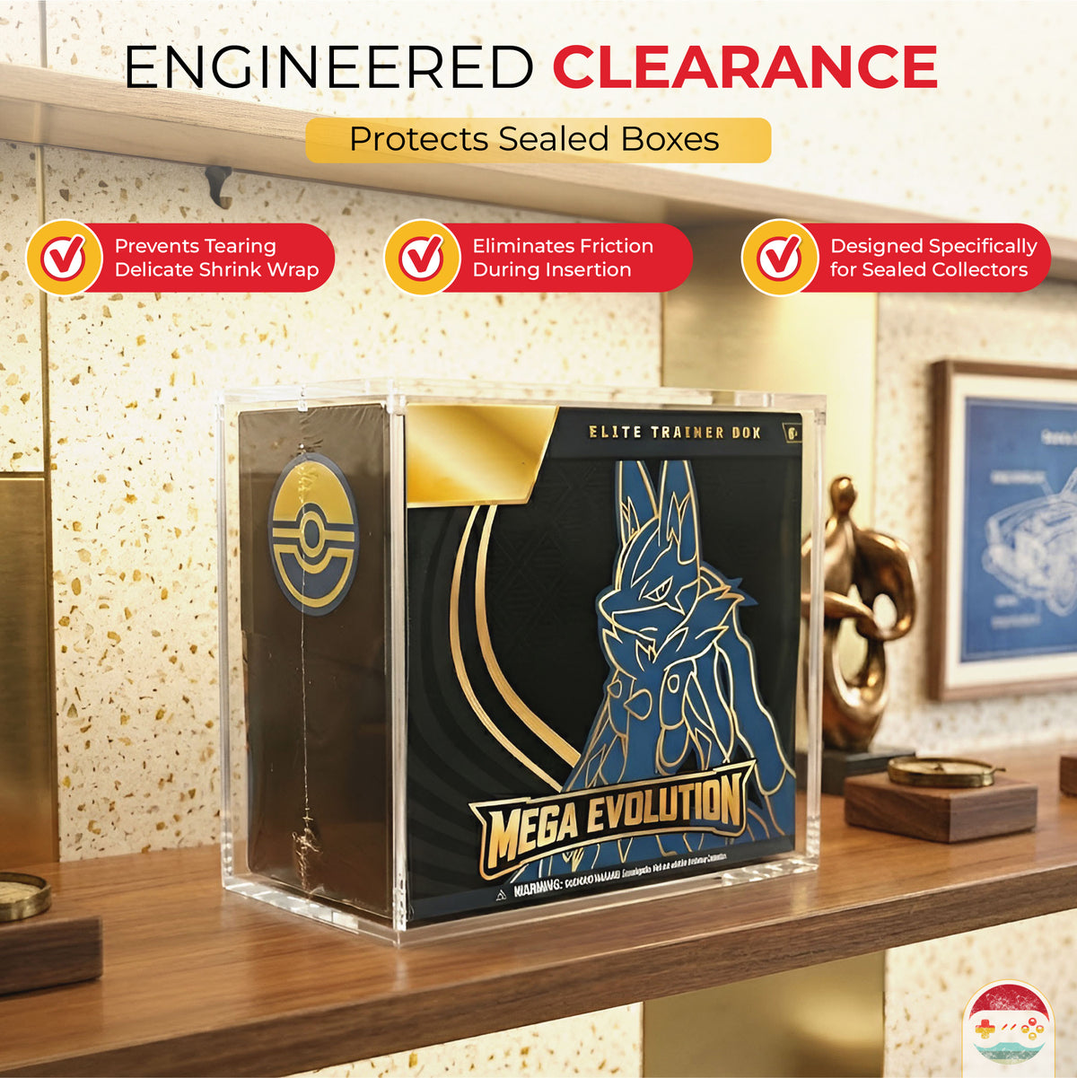 Pokémon ETB Acrylic Display Case | Magnetic Lid, UV Protection