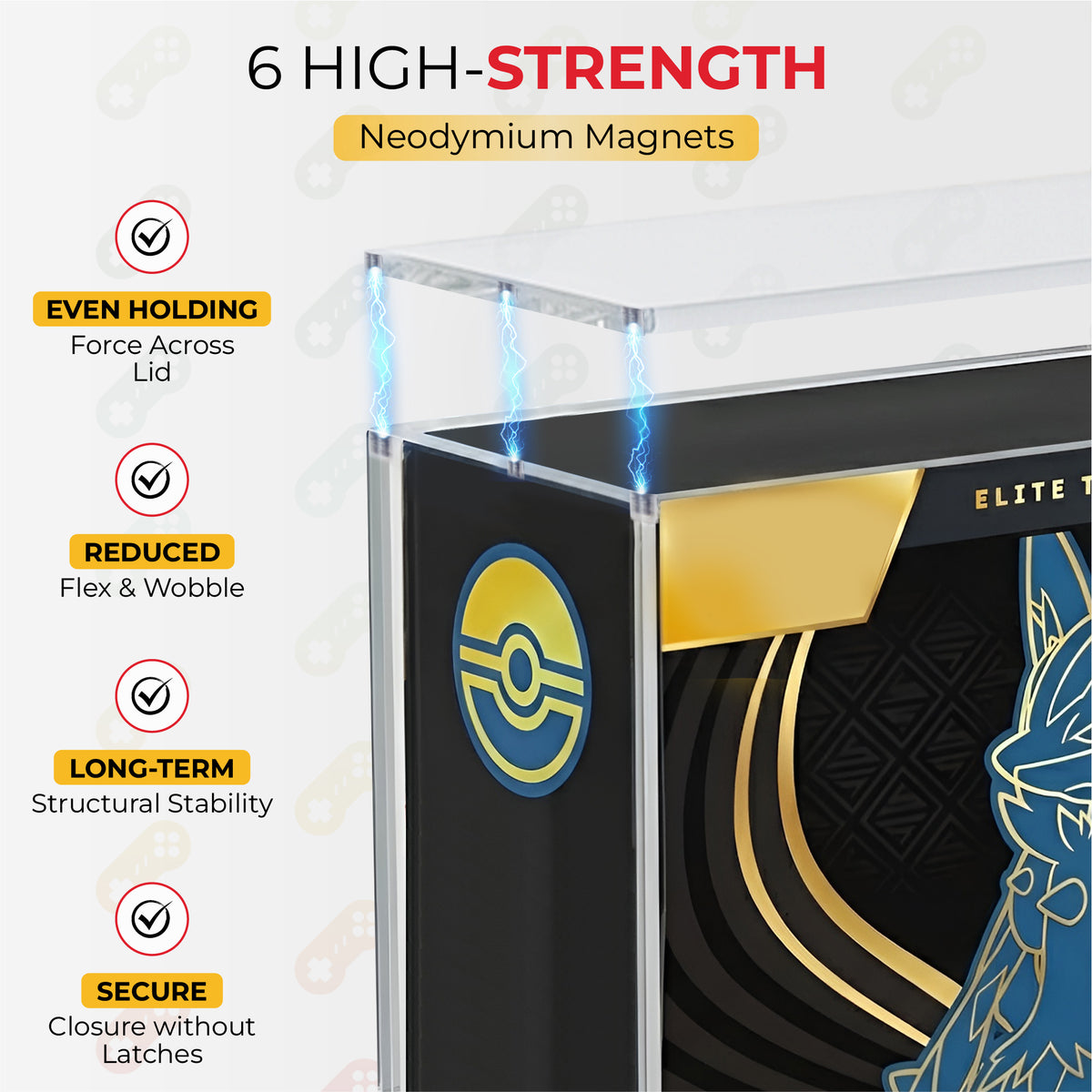 Pokémon ETB Acrylic Display Case | Magnetic Lid, UV Protection