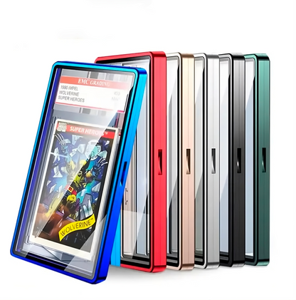 PSA & CGC Graded Card Display Holder | Aluminum + Tempered Glass