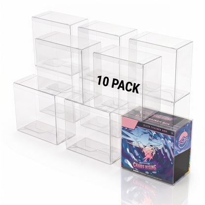 10-pack clear PET ETB protectors; ETB not included